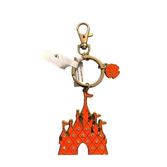 Disney Accessories - Disney Parks Cinderella Castle Coral Castle Shell Charm Gold Tone Keychain